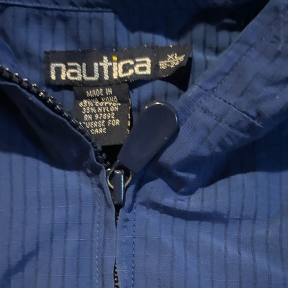 NAUTICA EUC BOYS NAVY BLUE HOODIE HOODED JACKET COAT SUMMER FALL SZ 18 24 MONTHS - Picture 2 of 5